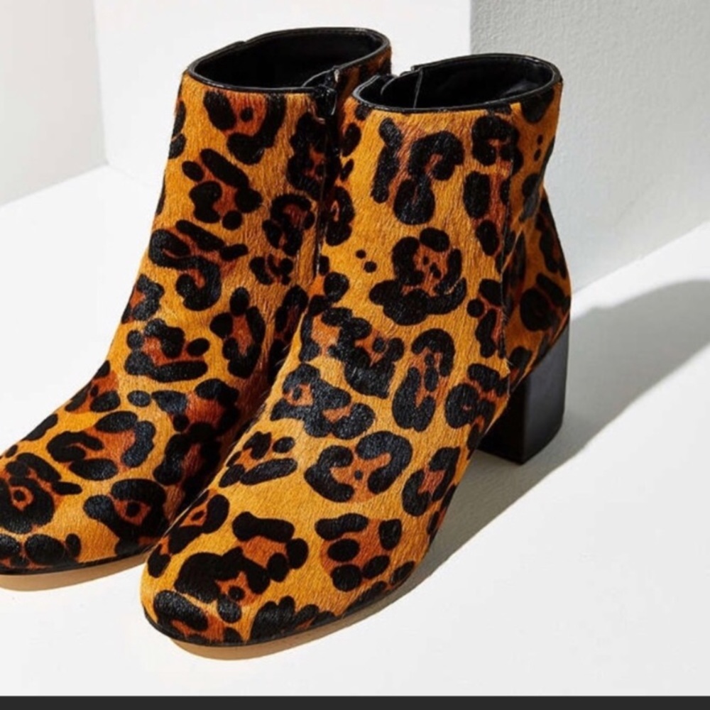 Leopard Calf Hair Booties
